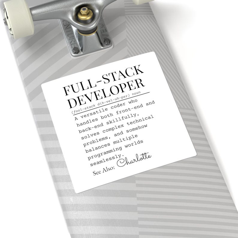 Full Stack Developer definition Square Sticker | Coder Laptop Decal image 3