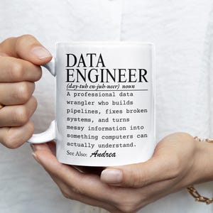 Taza para ingeniero de datos, taza de café para ingeniero de datos, regalo para programador imagen 2
