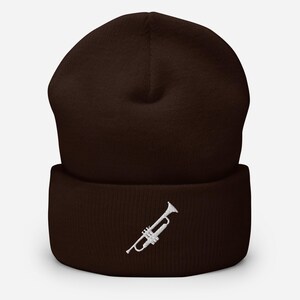 Trumpet Embroidery Beanie | Brass Instrument Winter Wear