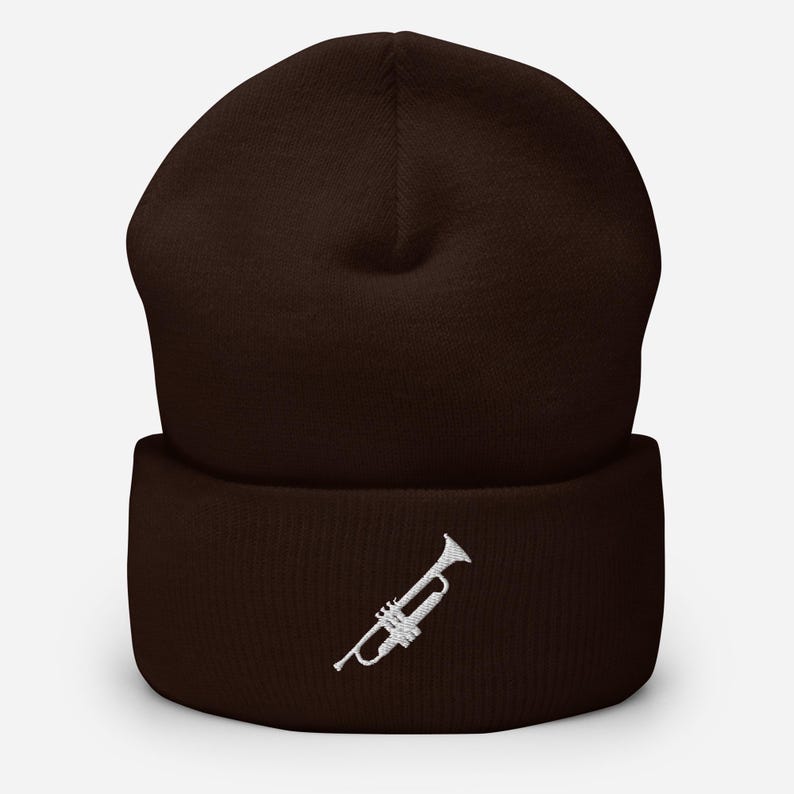 Trumpet Embroidery Beanie | Brass Instrument Winter Wear