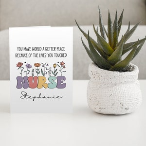 Tarjeta para enfermera / Felicitaciones personalizadas Tarjeta de enfermera / Graduación de enfermera para su tarjeta de felicitación / Tarjeta de agradecimiento al trabajador clave digital