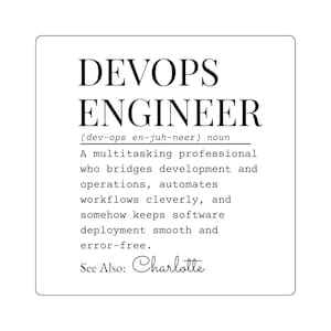 DevOps Engineer definition Sticker | Square tech laptop decal