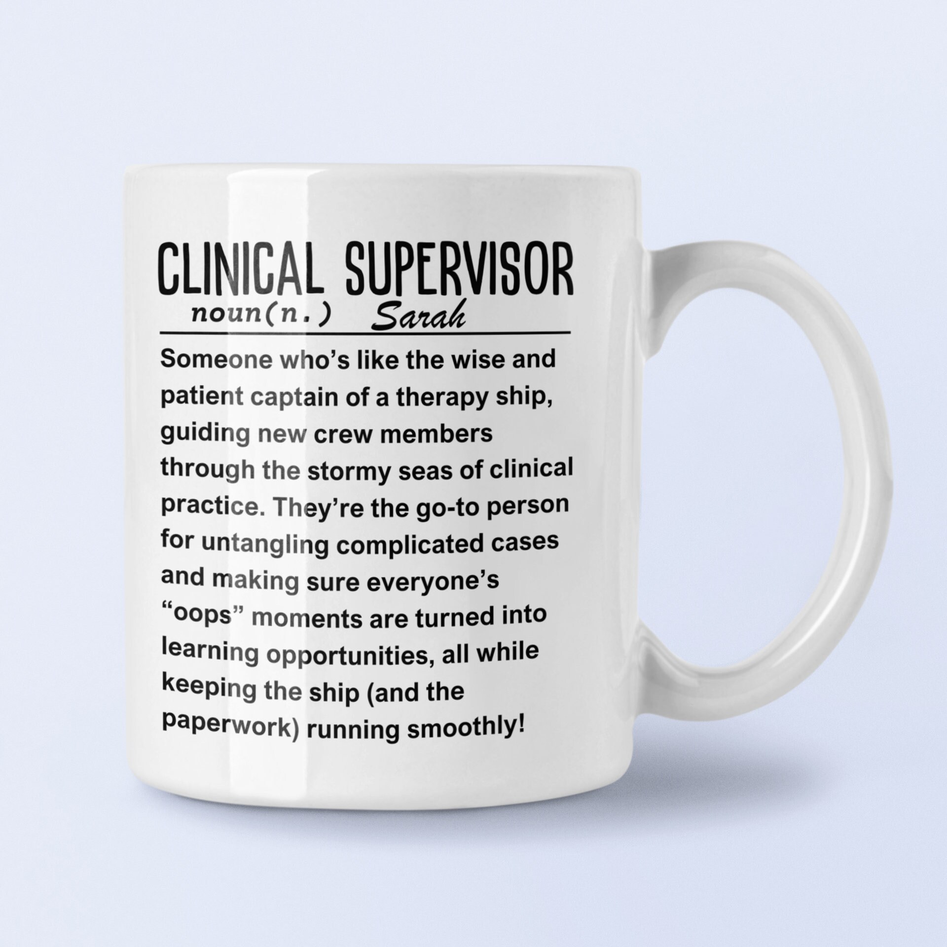 Custom Clinical Supervisor Mug, Personalized Mentor Gift - Etsy