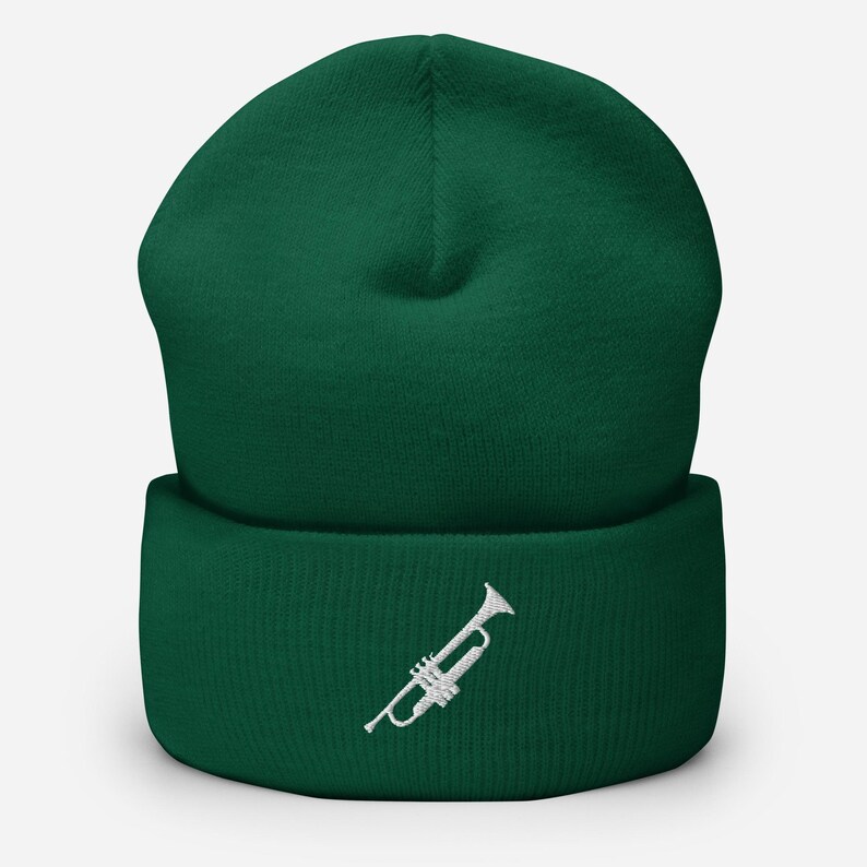 Trumpet Embroidery Beanie | Brass Instrument Winter Wear