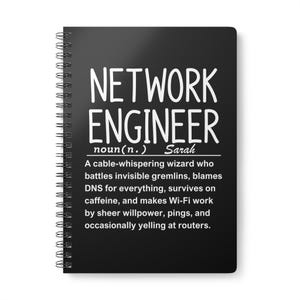 Network engineer notebook, IT gift idea, Tech geek gift, Computer nerd gift, Funny IT gift