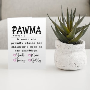 Pawma Karte | Digitaler Download | Karte Oma | Hund Oma | Hund Oma Geschenk | Pawma Geschenk | Hundeliebhaber Oma