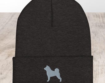 Shiba Inu Embroidery Beanie • Cozy Dog Lover Winter Hat • Warm Knit Pet Lover Cap
