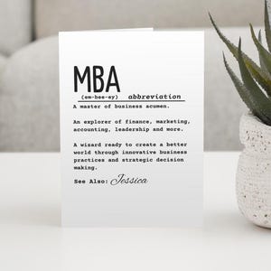 Cartão de formatura de MBA, download digital, cartão de formatura digital, humor de formatura, cartão de escola de negócios, cartão de MBA engraçado