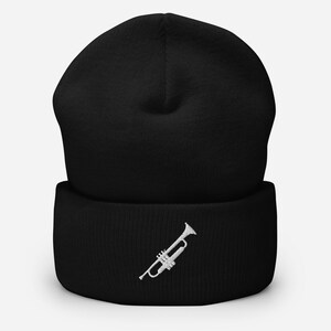 Trumpet Embroidery Beanie | Brass Instrument Winter Wear