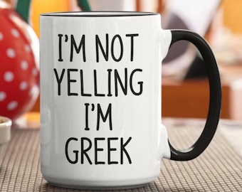 「私はギリシャ人よ」と叫んでいません。コーヒーマグ、面白いギリシャのギフト、ギリシャのプライドマグ11オンス