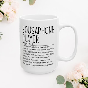 Sousaphone player mug, Custom band mug, Funny tuba mug, Brass player gift 11oz 15oz