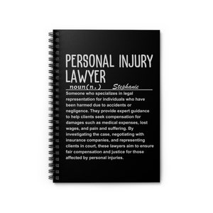 Personal Injury Lawyer, Funny Attorney Gift, Lawyer Gifts For Men, Lawyer Gift For Baby, Bar Exam Spiral Notebook - Ruled Line
