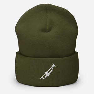 Trumpet Embroidery Beanie | Brass Instrument Winter Wear
