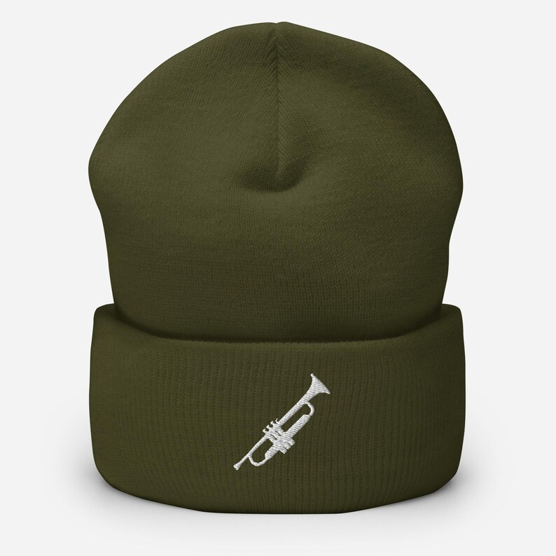 Trumpet Embroidery Beanie | Brass Instrument Winter Wear