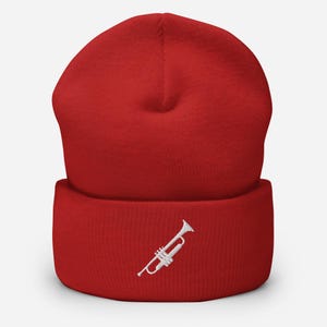 Trumpet Embroidery Beanie | Brass Instrument Winter Wear