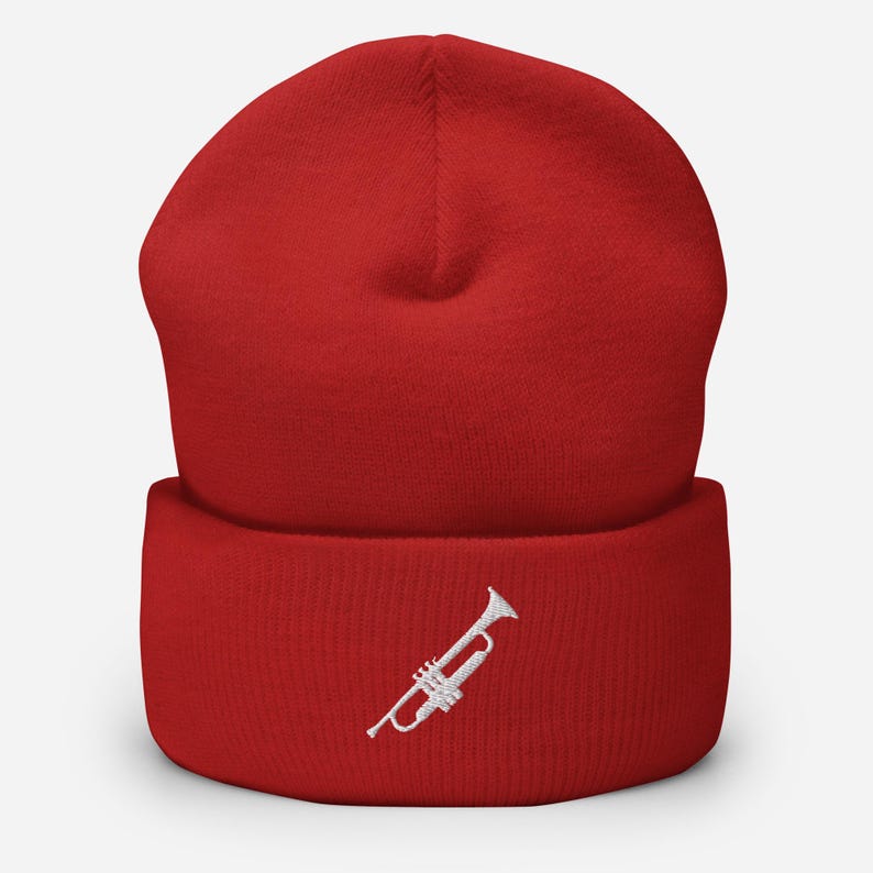 Trumpet Embroidery Beanie | Brass Instrument Winter Wear