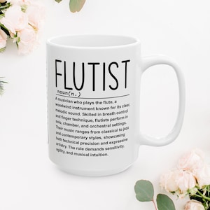 Flutist mug, Flute player gift, Custom flute mug, Music lover mug, Flute teacher gift