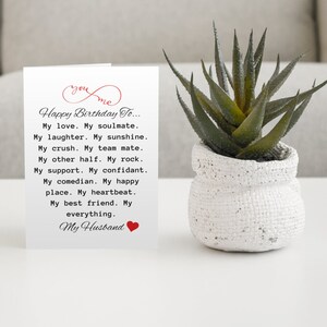 Tarjeta de cumpleaños del marido para el marido / tarjeta de cumpleaños imprimible / tarjeta para él / imprimir en casa / tarjeta de aniversario para el marido / regalo de cumpleaños