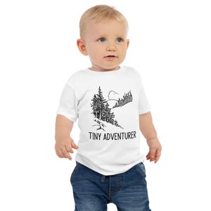 Tiny adventurer Baby Jersey Short Sleeve Tee, Baby adventure shirt, Outdoor baby shirt