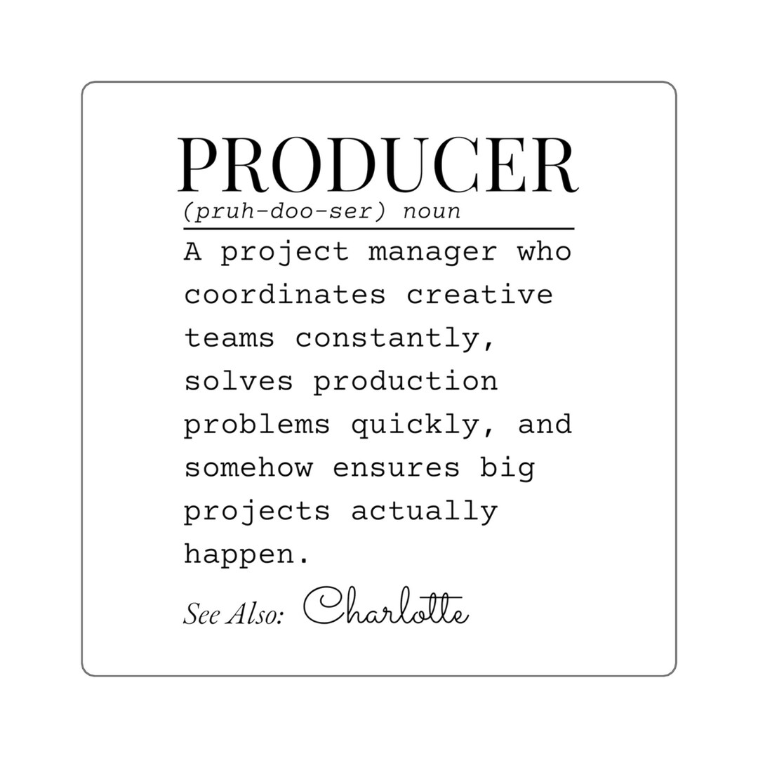 Producer Definition Square Sticker - Etsy