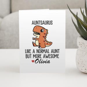 Carte tantesaurus, téléchargement numérique, carte tante, carte tante drôle, carte tante numérique, cadeau tante, anniversaire tante, carte dinosaure