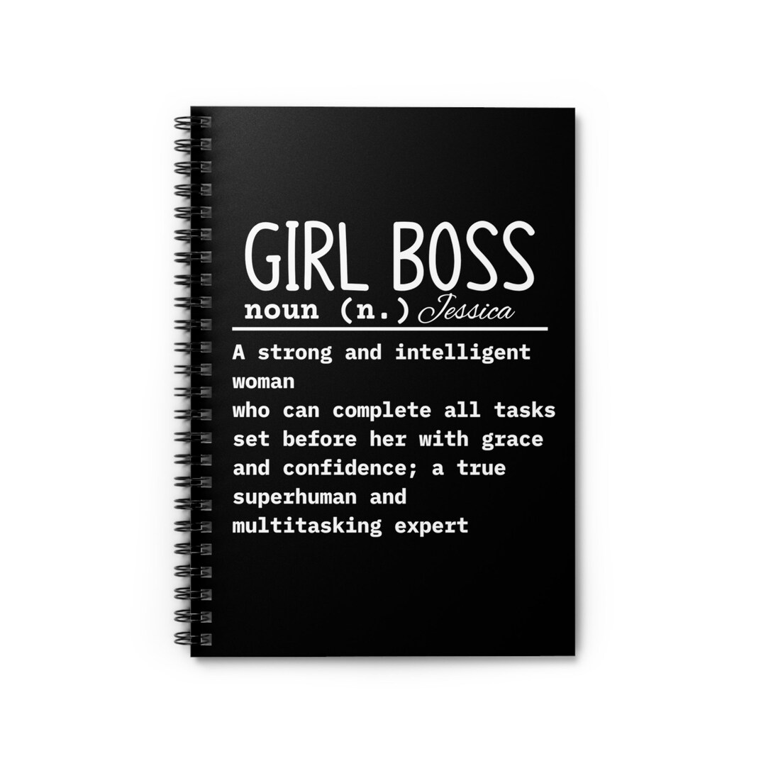 Girl Boss Definition Notebook | Personalized Hardcover Spiral Journal ...