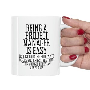 Taza de gerente de proyectos, regalo divertido para la oficina, cerámica de 325 ml