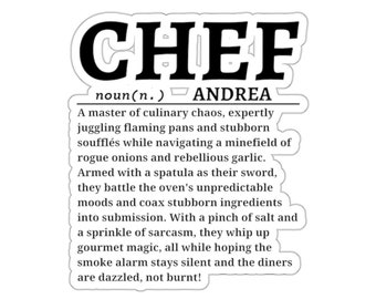 Chef sticker, Cooking decals, Kitchen humor, Foodie gifts, Culinary art, Chef gifts