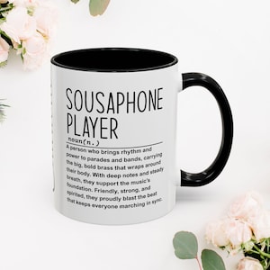 Sousaphone player mug, Custom band mug, Funny tuba mug, Brass player gift 11oz