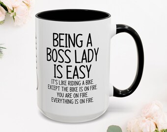 Motivational Coffee Mug for Boss Ladies - Perfect Gift for Entrepreneurs and Coffee Lovers, Personalized Cup, Office Decor, Inspirational