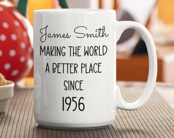 Taza personalizada para el 70 cumpleaños, taza de café con nombre personalizado para celebrar este hito.