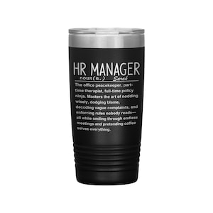 HR manager gift, Office tumbler, Custom HR mug, Engraved tumbler, Boss gift idea