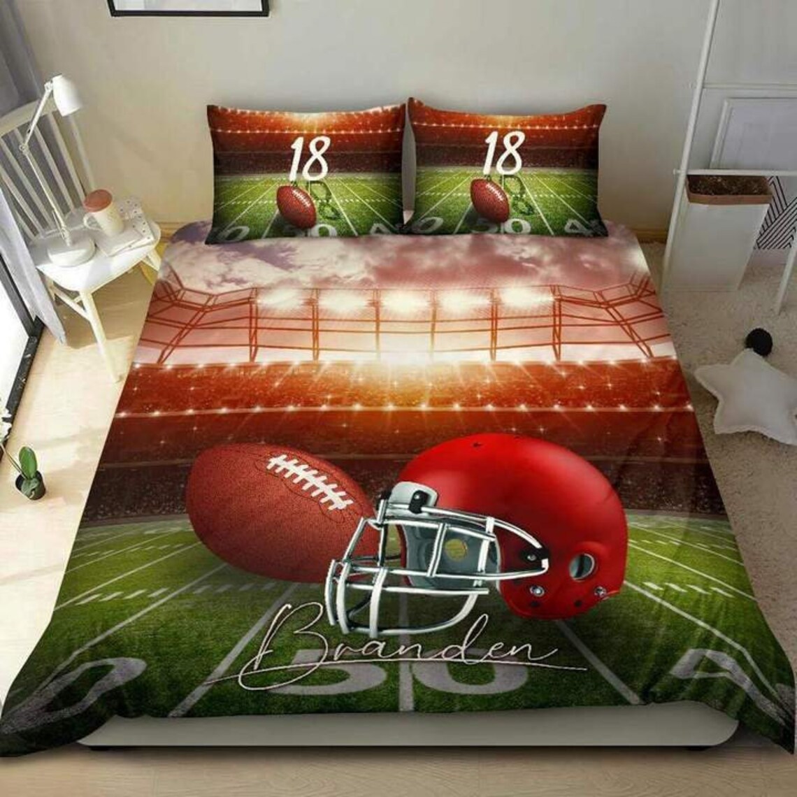 Personalized Football Field Personalized Duvet Cover Bedding Etsy
