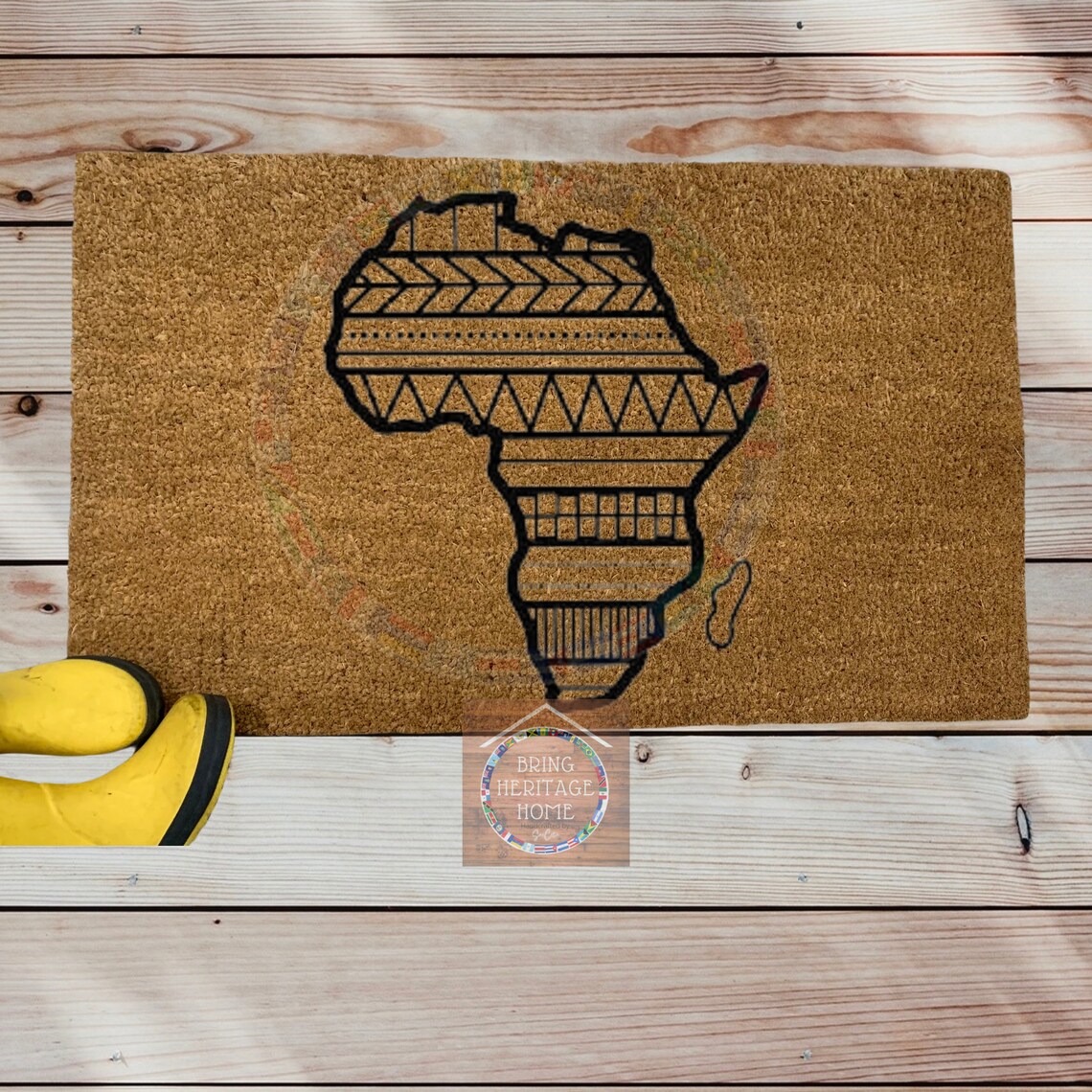 TRIBAL AFRICA CONTINENT/African Pride/ Cultural Doormat/ Black Etsy