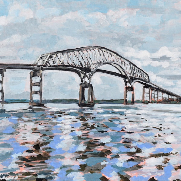 Key Bridge Print of Artwork by Collin Cessna Baltimore Dundalk Maryland MD Anne Arundel County