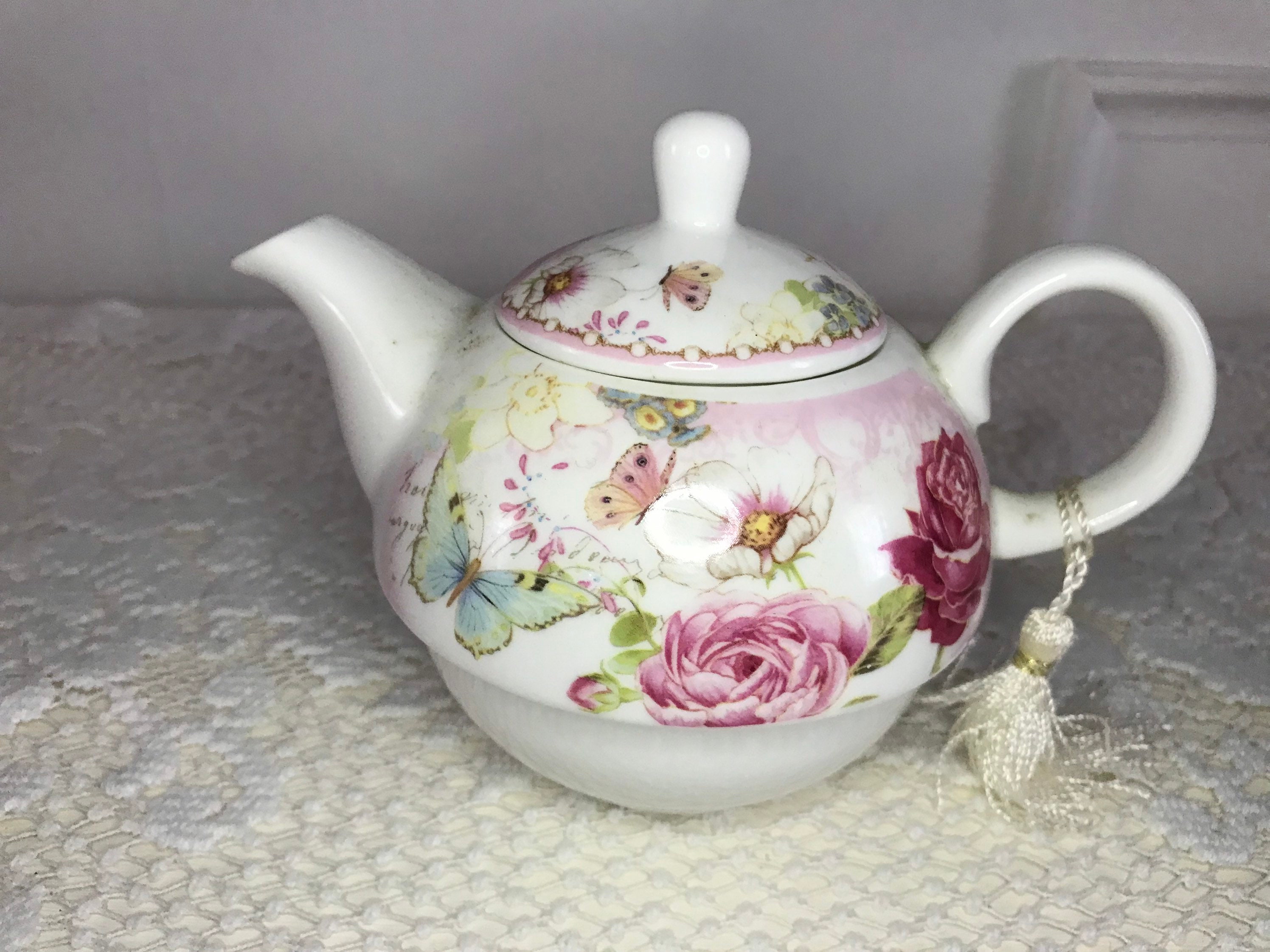 Delton Teapot With Flowers for One Etsy