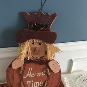 Wooden sign - Harvest  Time Scarecrow Sign