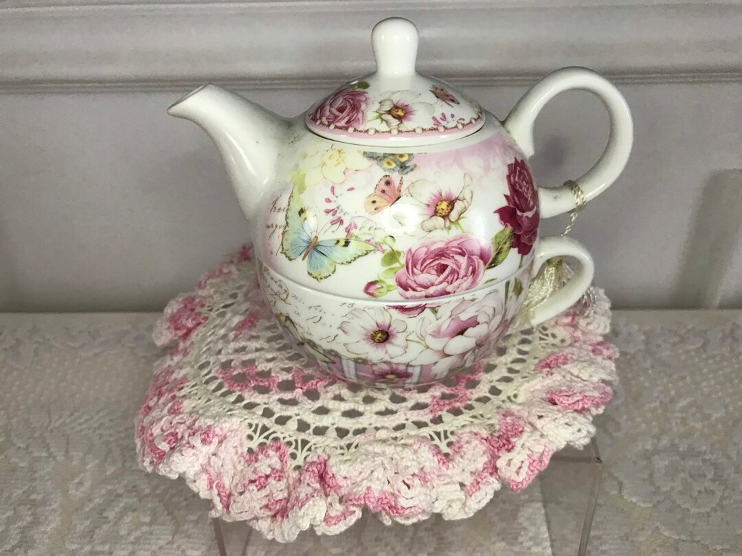 Delton Teapot With Flowers for One Etsy
