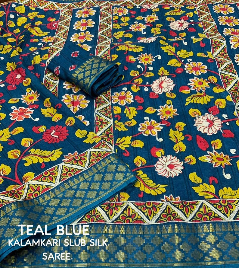 Kalamkari Printed Cotton Elastic Rubber Band/Scrunchie main image 0