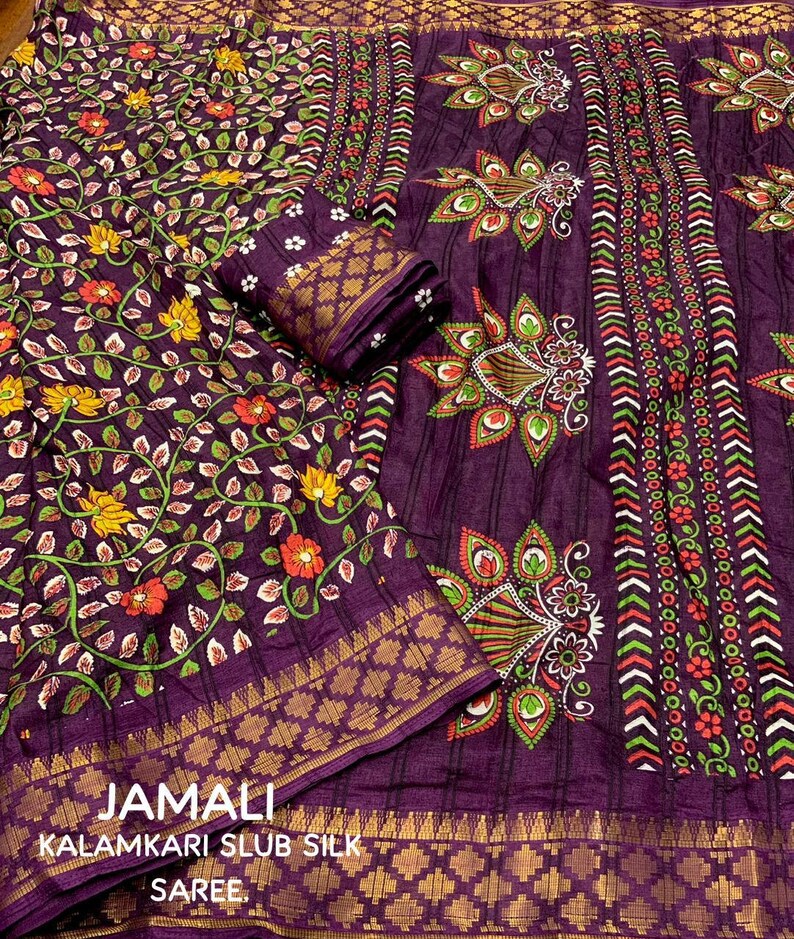 Kalamkari Printed Cotton Elastic Rubber Band/Scrunchie