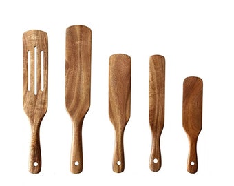 Wooden Spurtle Kitchen Set (Made with Acacia) 5 piece set