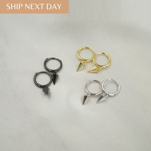 925 Sterling Silver Pendulum Hoop Earrings: Minimalist Dangle Earrings
