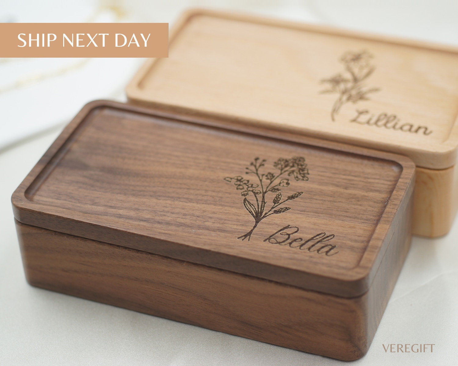 Jewelry Box Personalized Wood Jewelry Box Portable Travel Etsy
