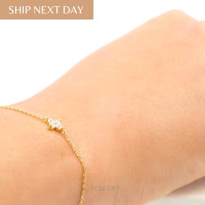 Dainty Sterling Silver Heart Tassel Bracelet: Cubic Zirconia Charm