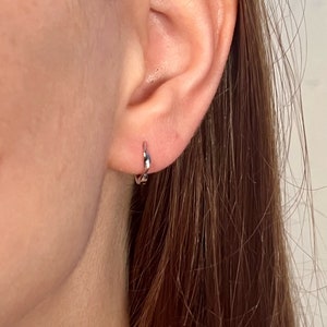 Twisted Sterling Silver Hoop Earrings: Handmade Minimalist Jewelry