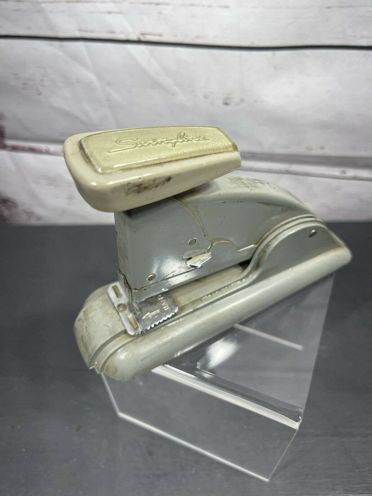 Vintage Swingline Desk Stapler Grey on Grey Early Mid Century
