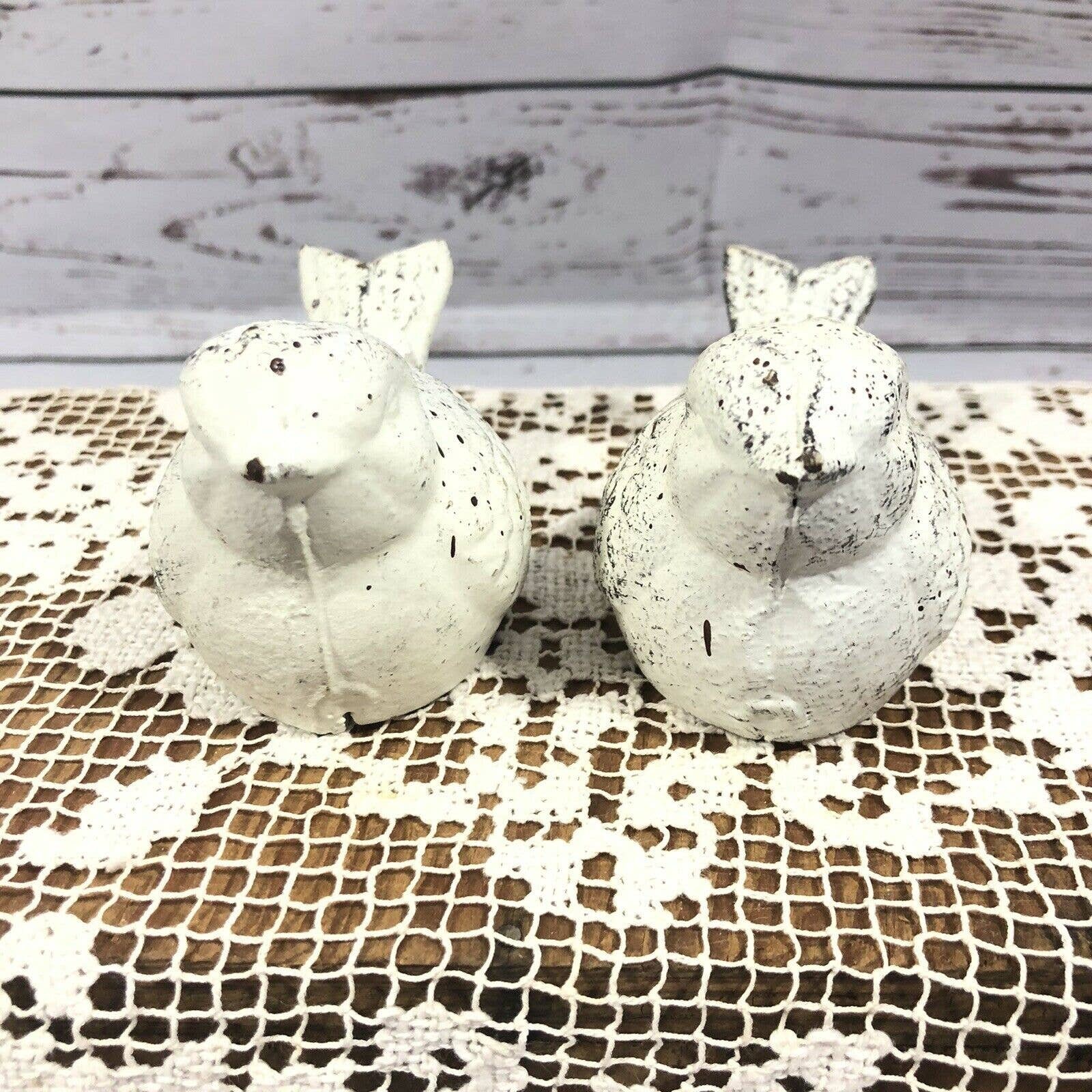 Gusseisen Set von 2 Vogel Figuren rustikale weiße Handwerk | Etsy