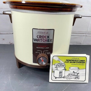 VINTAGE Crock Pot Hamilton Beach 4 Qt Crock Watcher Slow Cooker