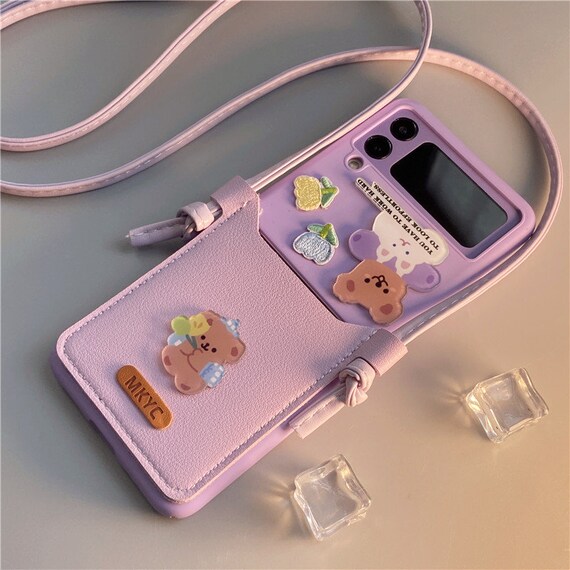 Korean Bear Samsung Purple Phone Case For Samsung Galaxy Z Etsy