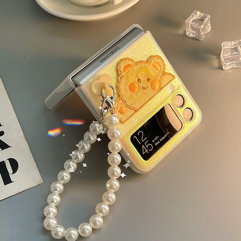 Korean Hello Bear Plush Phone Case for Samsung Galaxy Z Flip Etsy